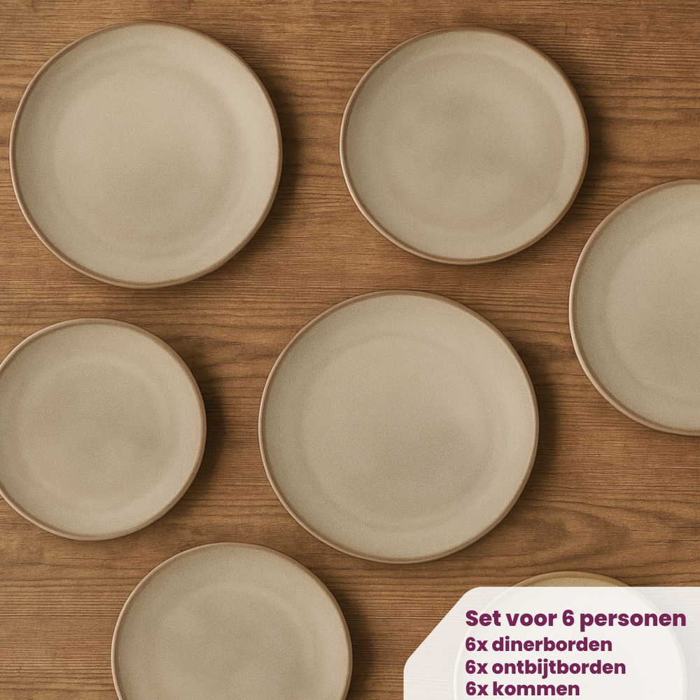 Ensemble de vaisselle Cookinglife - Service complet - Sabi - Ø 26 cm - 18 pièces