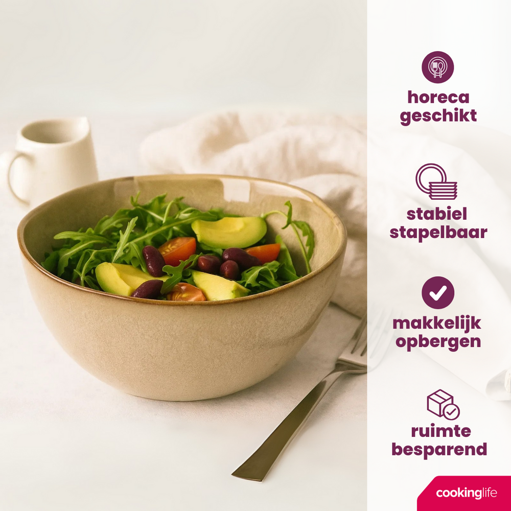 Ensemble de bols a soupe Cookinglife - en grès - Sabi - Ø 15 cm - 6 pièces