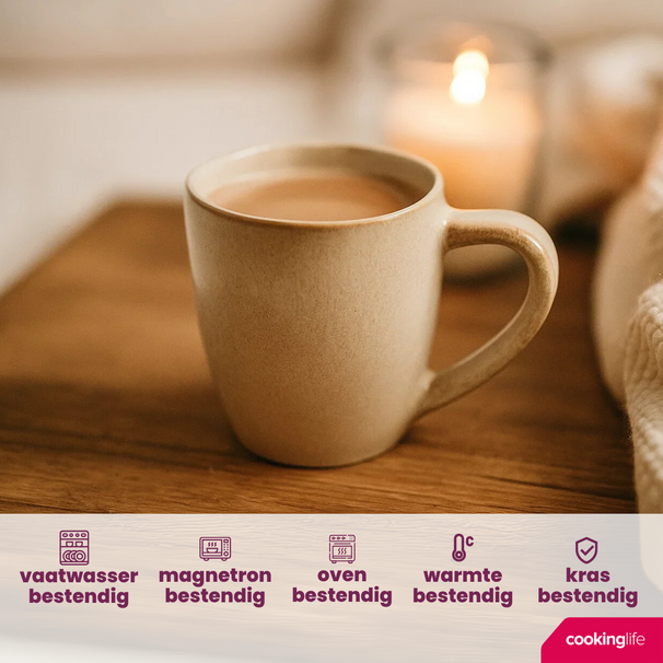 Ensemble de mugs Cookinglife - Mugs à café - Sabi - 450 ml - 6 pièces