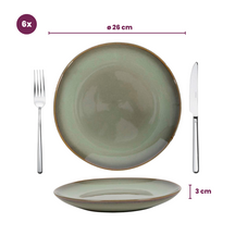 Ensemble d'assiettes a diner Cookinglife - Gres - Sabi - Ø26 cm - 6 pièces