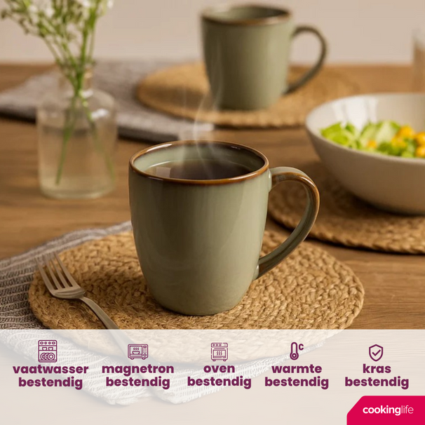 Ensemble de mugs Cookinglife - Mugs a café - Sabi - 450 ml - 6 pieces