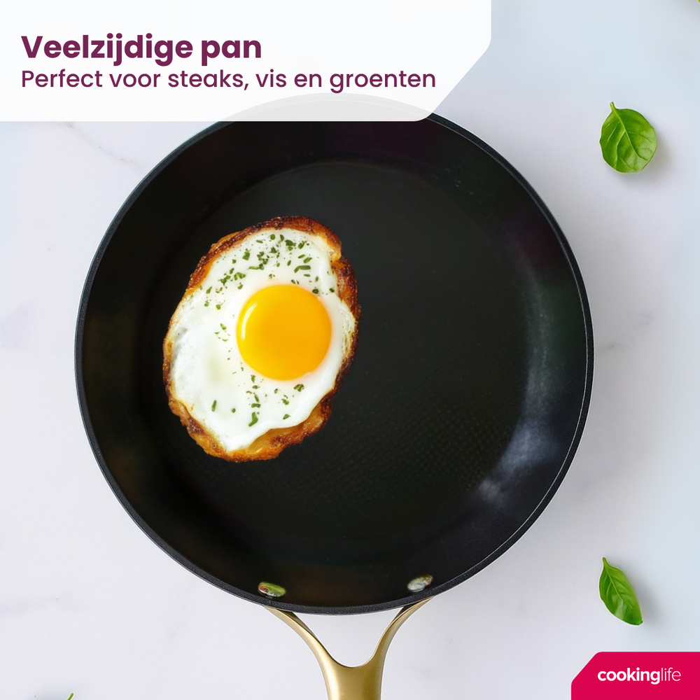 Ensemble de poêles Cookinglife - Poêles à frire - Style - Ø 24/28 cm - 2 pièces