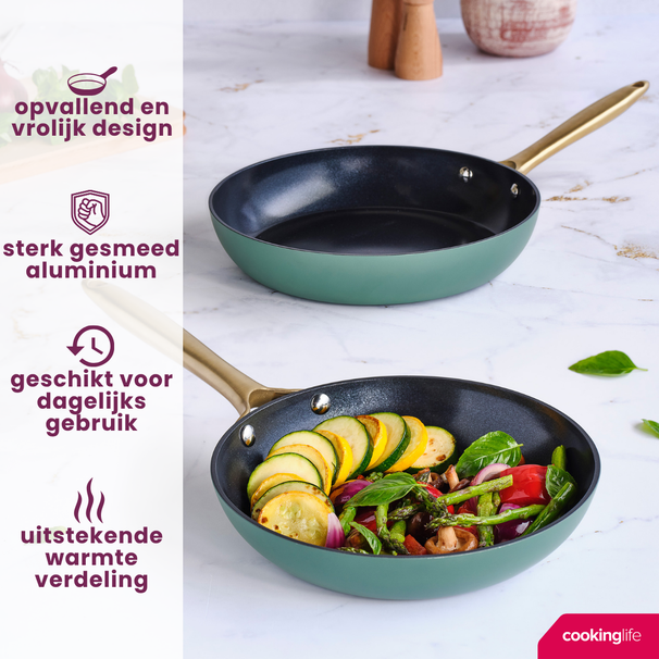 Ensemble de poêles Cookinglife - Poêles a frire - Style - Ø24&28cm - 2 pièces