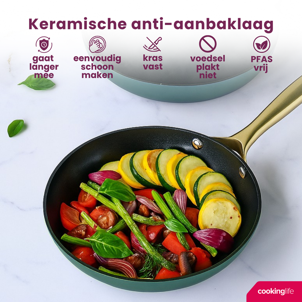Ensemble de poêles Cookinglife - Poêles a frire - Style - Ø24&28cm - 2 pièces