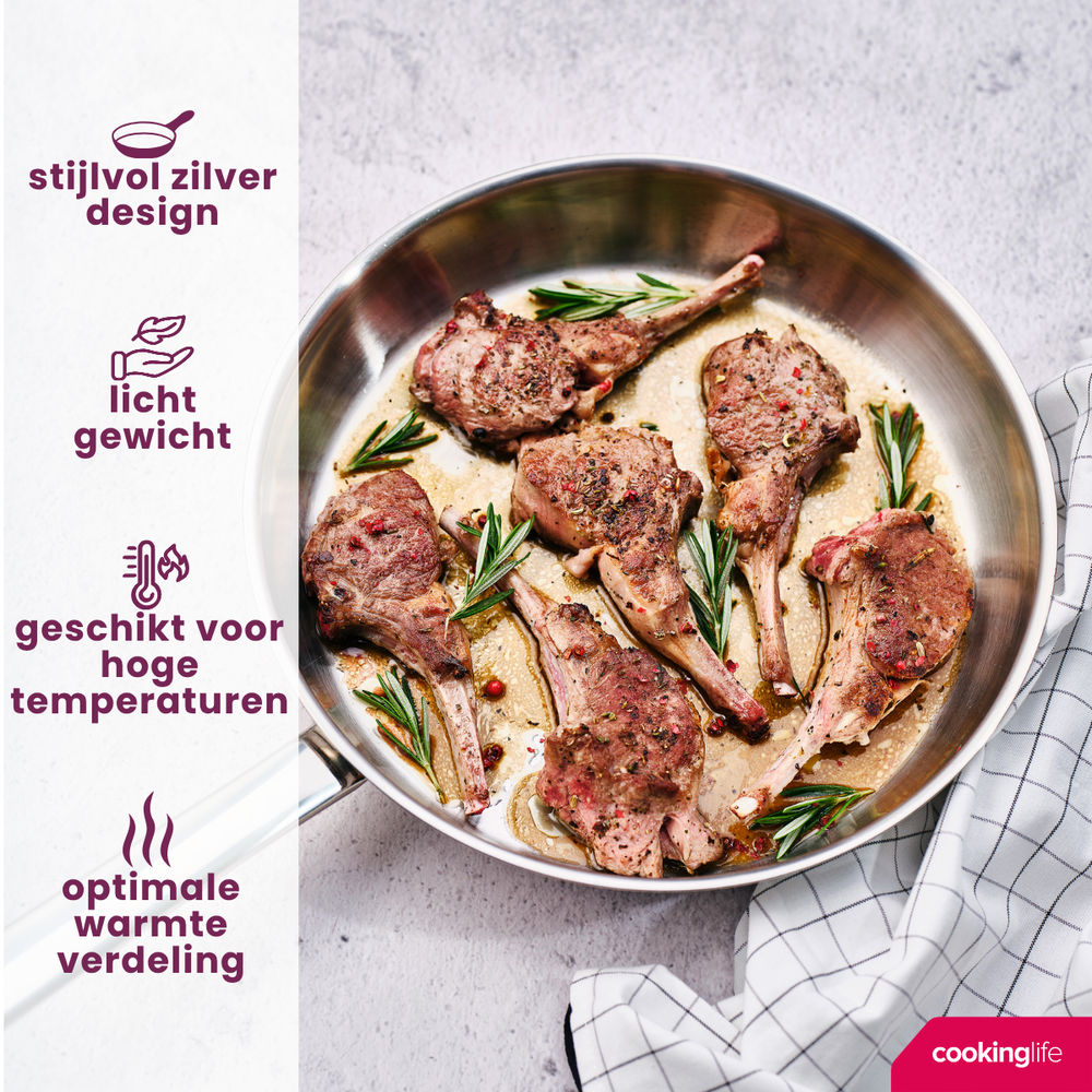 Poêle Cookinglife - Poêle à frire - Superior - Ø 28 cm - en inox