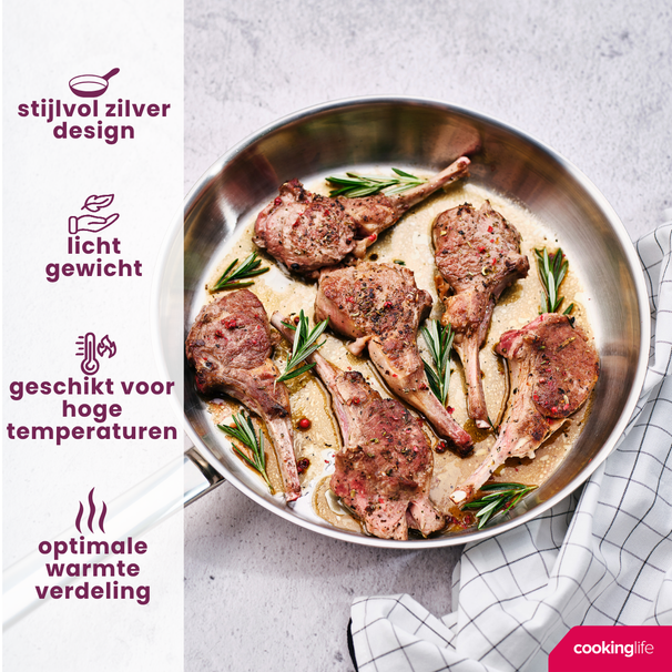 Poêle Cookinglife - Poêle à frire - Superior - Ø 28 cm - en inox