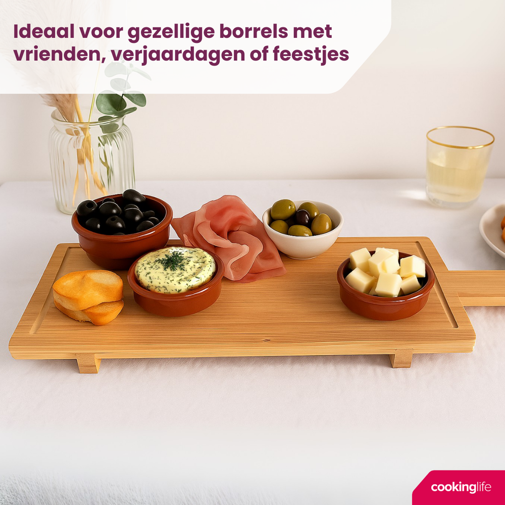 Planche de service Cookinglife - Planche à tapas - Bambou Organique - 58 x 19 cm