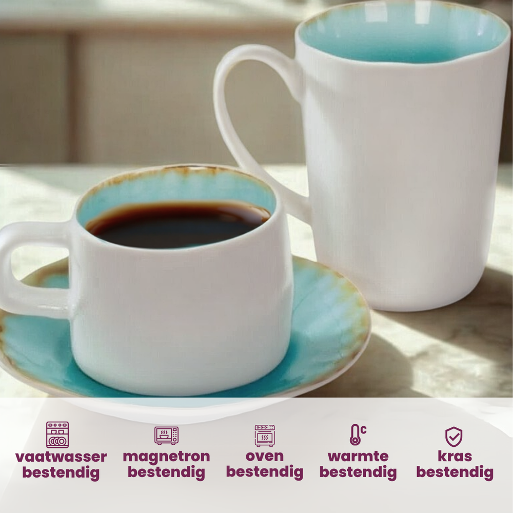 Ensemble de mugs Cosy&Trendy - Mugs à café - Laguna Azzurro - 390 ml - 4 pièces