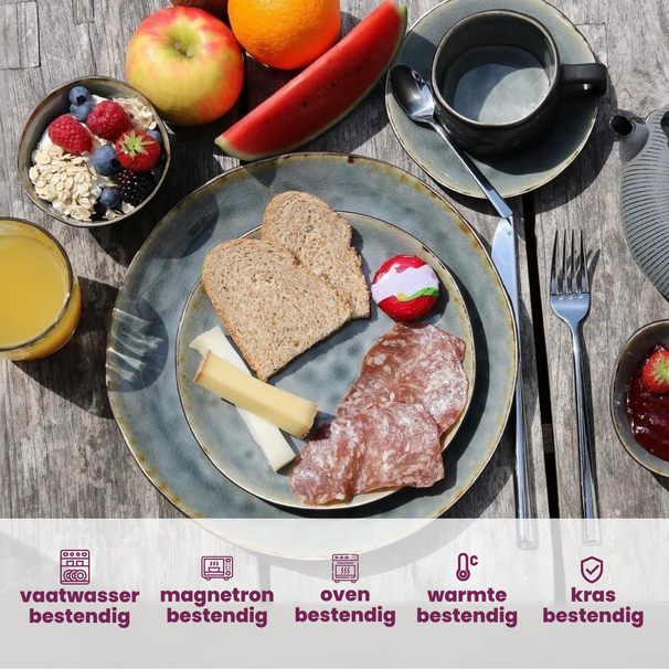 Set d'assiettes de dîner Cosy & Trendy - en grès - Laguna - ø 27 cm - 4 pièces