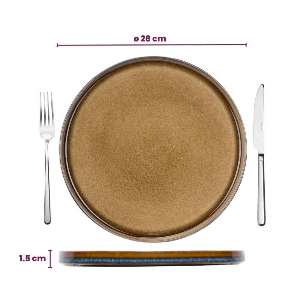 Set de vaisselle Cosy & Trendy - 6 personnes - Quintana Amber - 28 cm - 18 pièces