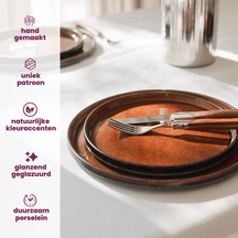 Set d'assiettes Cosy&Trendy - en porcelaine - Quintana Amber - 28 cm - 4 pièces