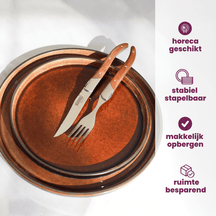 Set d'assiettes Cosy&Trendy - en porcelaine - Quintana Amber - 28 cm - 4 pièces