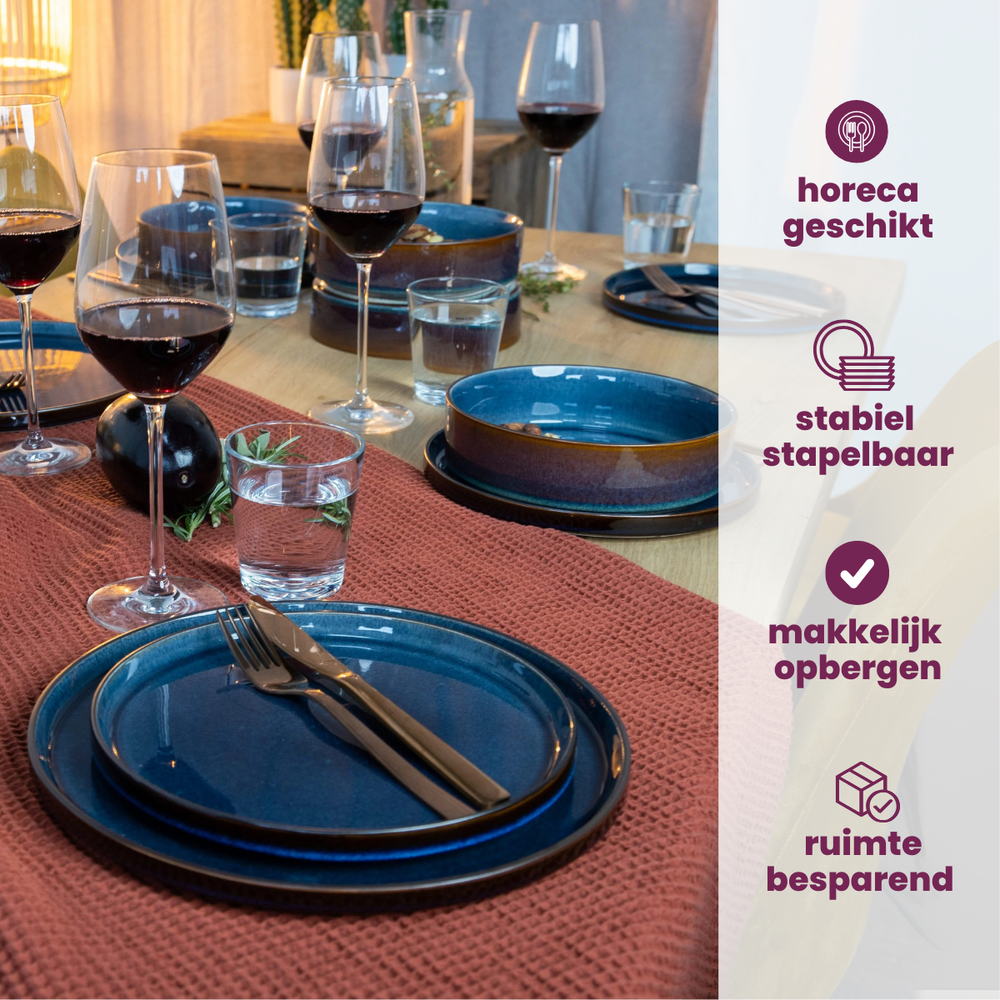 Set d'assiettes Cosy & Trendy - Dessert - Quintana Blue - ø14 cm - 4 pièces