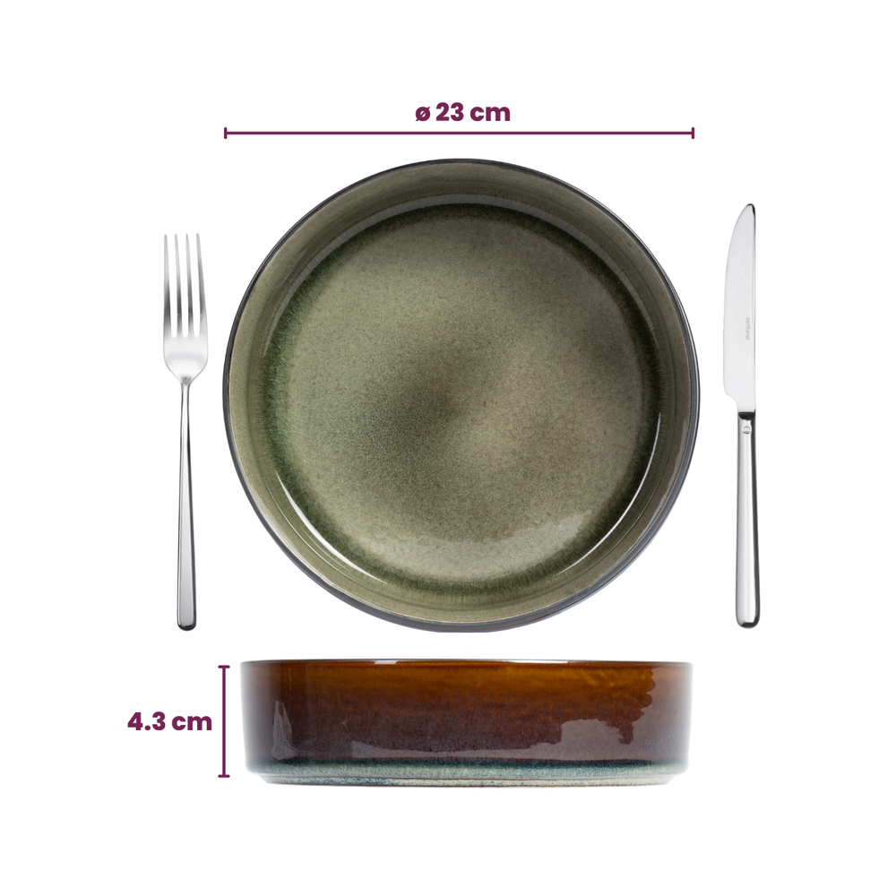 Set d'assiettes Cosy & Trendy - Assiettes à pâtes - Quintana - Ø23 cm - 4 pièces