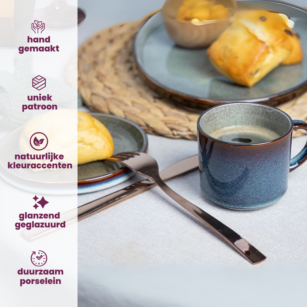 Set d'assiettes Cosy & Trendy - Dessert - Quintana Green - 22 cm - 4 pièces