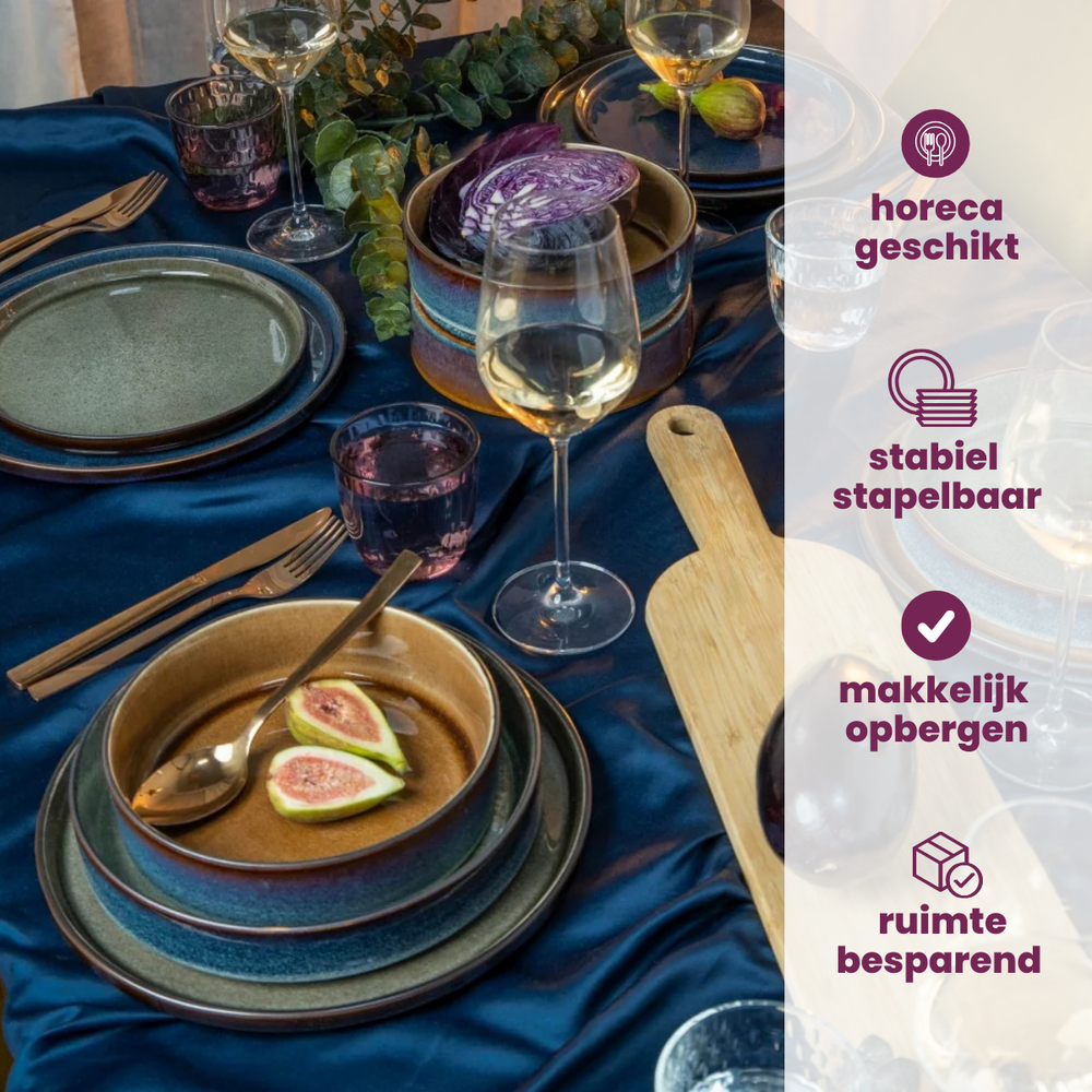 Set d'assiettes Cosy & Trendy - Assiettes à pâtes - Quintana - Ø23 cm - 4 pièces