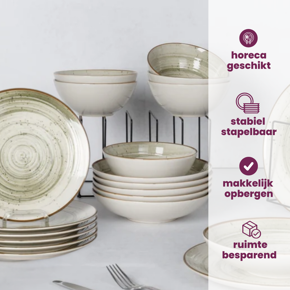 Ensemble d'assiettes profondes Cosy & Trendy - Sintra Ivy - Ø 21 cm - 4 pièces