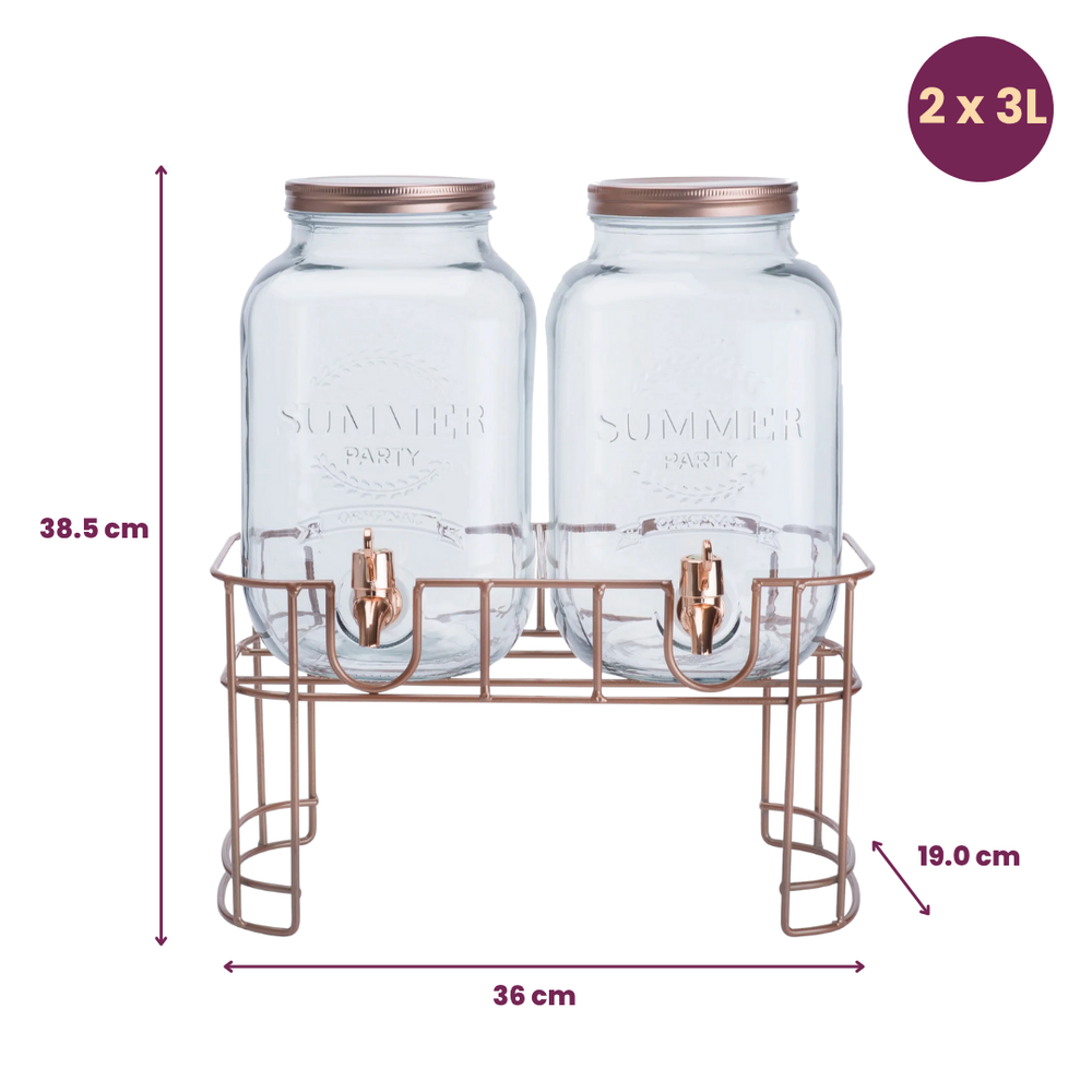 Ensemble de distributeurs Cosy&Trendy - a robinet - Cuivre - 3 L - 2 pièces