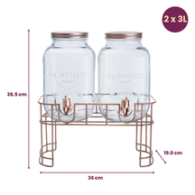 Ensemble de distributeurs Cosy&Trendy - a robinet - Cuivre - 3 L - 2 pièces