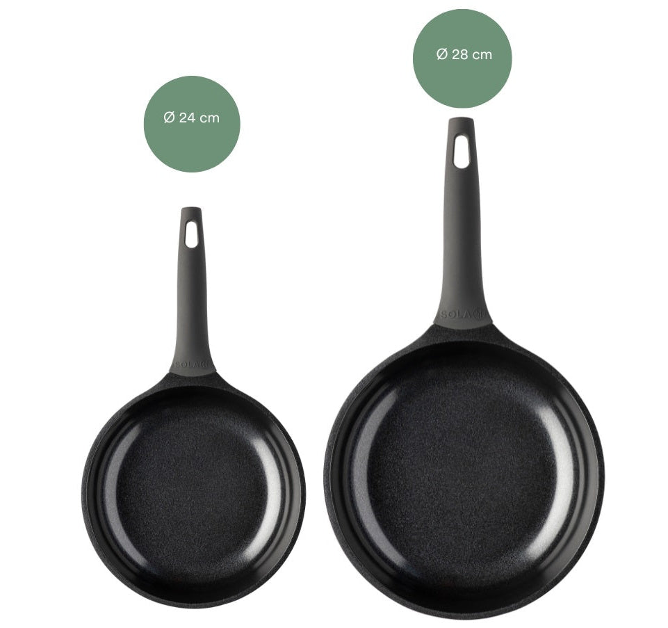 Sola Batterie de cuisine Ceramic Deluxe 2 pièces ø 24 & 28 cm - revêtement antiadhésif céramique