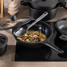 Sola batterie de cuisine Ceramic Deluxe - poêle ø 28 cm et Sola wok ø 30 cm - revêtement antiadhésif céramique