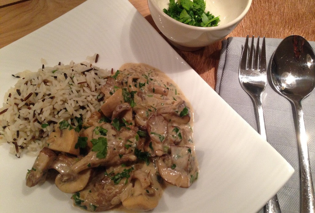 Un classique végétarien crémeux aux champignons et riz sauvage