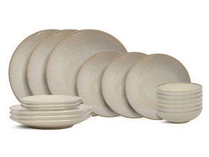 Set de vaisselle Cookinglife - 6 personnes - Coastal Lines - 27 cm - 18 pièces
