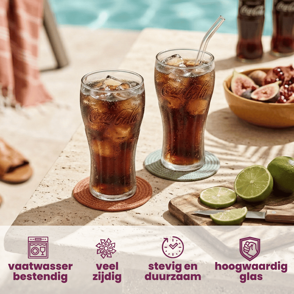 Ensemble de verres à soda Coca Cola - Longdrink - Coca Cola - 370 ml - 4 pièces