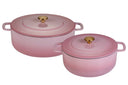 Combekk Batterie de cuisine en fonte rose 2 pièces - ø 24 & 28 cm