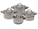 Batterie de cuisine 4 pièces inox - Casserole ø 16, 18, 20 cm & Casserole ø 16 cm - compatible avec toutes les sources de chaleur