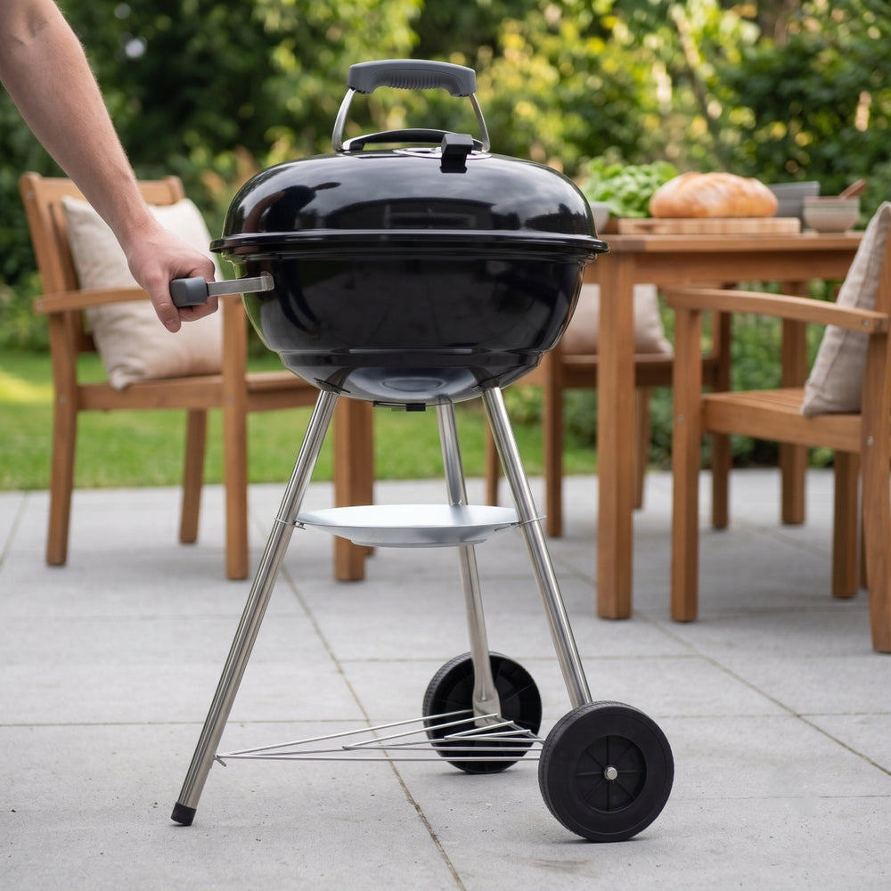 Cookinglife Barbecue à boule avec roues Fire & Flavour - Charbon de bois - 45 cm - Noir