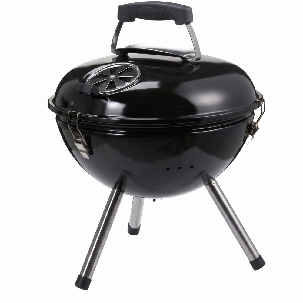 Cookinglife Barbecue à boule avec pieds Fire & Flavour - Charbon de bois - 39 cm - Compact - Noir
