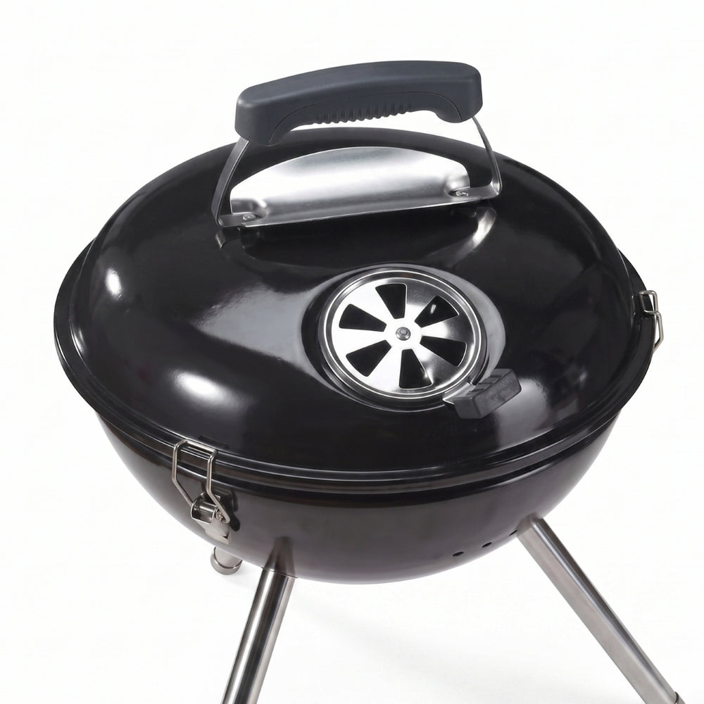 Cookinglife Barbecue à boule avec pieds Fire & Flavour - Charbon de bois - 39 cm - Compact - Noir