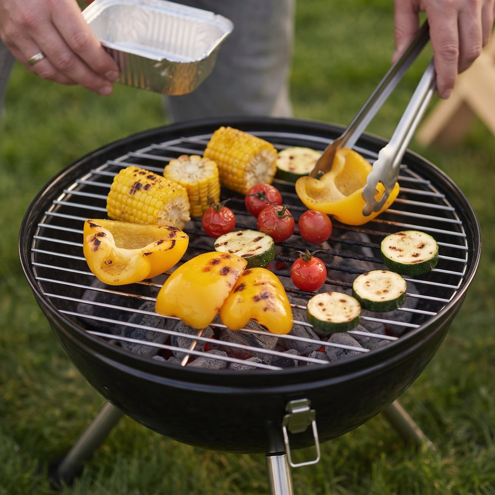Cookinglife Barbecue à boule avec pieds Fire & Flavour - Charbon de bois - 39 cm - Compact - Noir