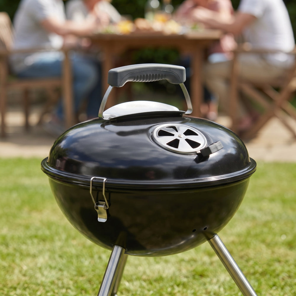 Cookinglife Barbecue à boule avec pieds Fire & Flavour - Charbon de bois - 39 cm - Compact - Noir