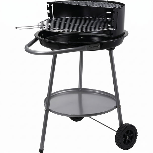 Cookinglife BBQ semi-ouverte avec roues Fire & Flavour - Charbon - 51 cm - Noir