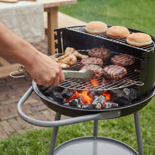 Cookinglife BBQ semi-ouverte avec roues Fire & Flavour - Charbon - 51 cm - Noir