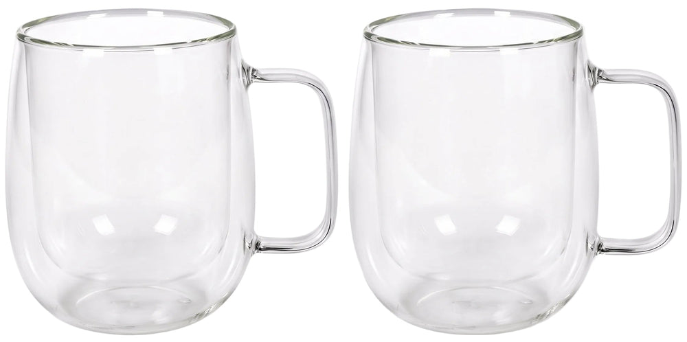 Tasses à latte macchiato / thé Cookinglife - en verre double paroi avec anse - 400 ml - 2 pièces