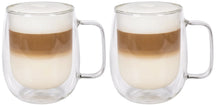 Tasses à latte macchiato / thé Cookinglife - en verre double paroi avec anse - 400 ml - 2 pièces