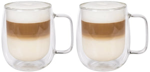 Tasses à latte macchiato / thé Cookinglife - en verre double paroi avec anse - 400 ml - 2 pièces