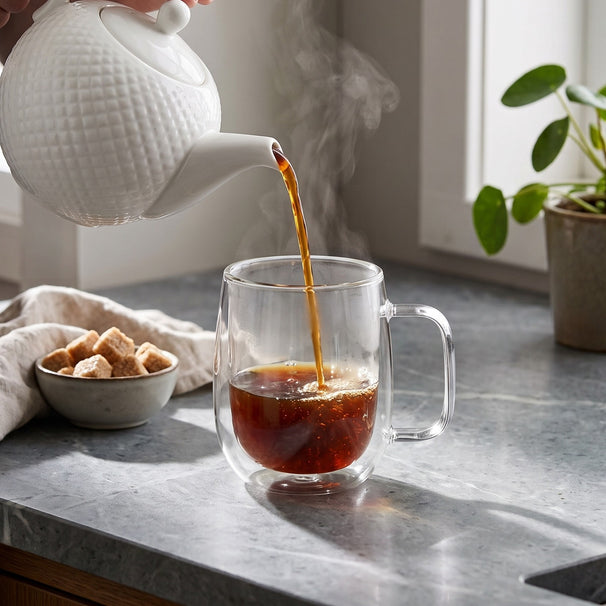Tasses à latte macchiato / thé Cookinglife - en verre double paroi avec anse - 400 ml - 2 pièces