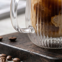 Tasses à cappuccino / thé Cookinglife Lines - en verre double paroi avec anse - 250 ml - 2 pièces