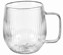 Tasses à café / thé Cookinglife Lines - en verre double paroi avec anse - 350 ml - 2 pièces