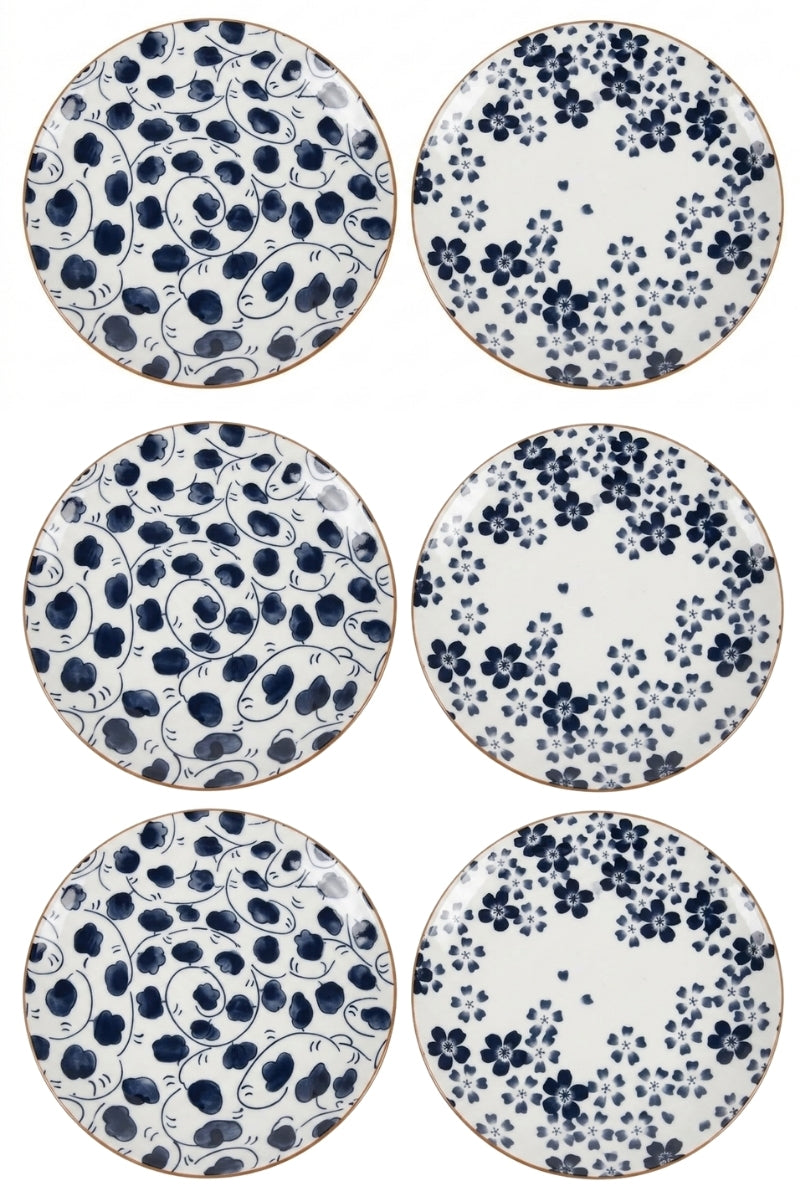 Assiettes à petit déjeuner / Assiettes à dessert Cookinglife Fleuris ø 19 cm - 6 pièces