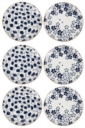 Assiettes à petit déjeuner / Assiettes à dessert Cookinglife Fleuris ø 19 cm - 6 pièces