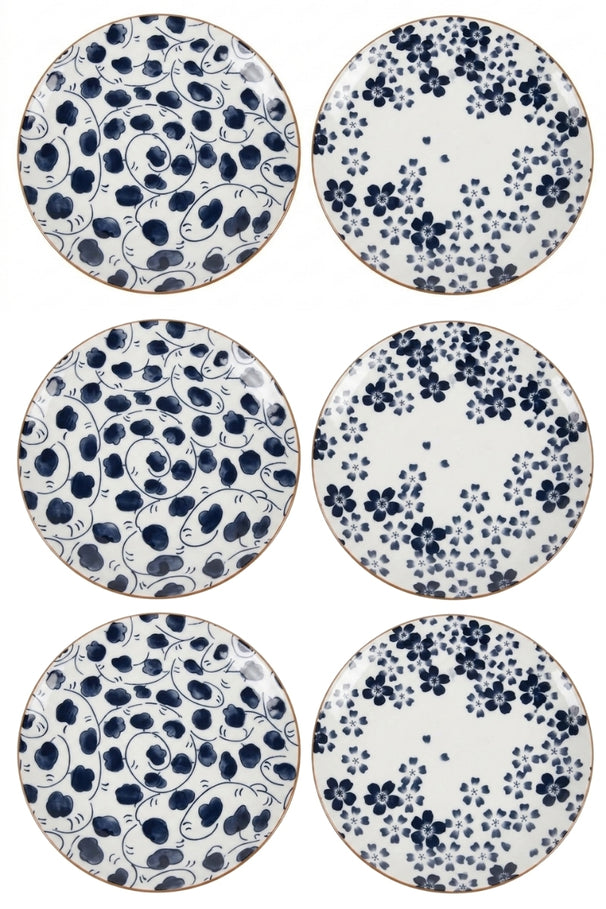 Assiettes à petit déjeuner / Assiettes à dessert Cookinglife Fleuris ø 19 cm - 6 pièces