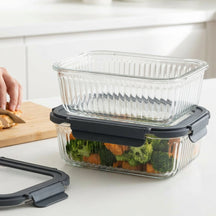 Boîtes de conservation Cookinglife en verre Boro Lines 1.5 litre - 2 pièces