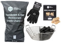 Cookinglife Grill Charcoal Startersset - Charbon de bois 8kg (Charme/Chêne), Panier à charbon & Gants