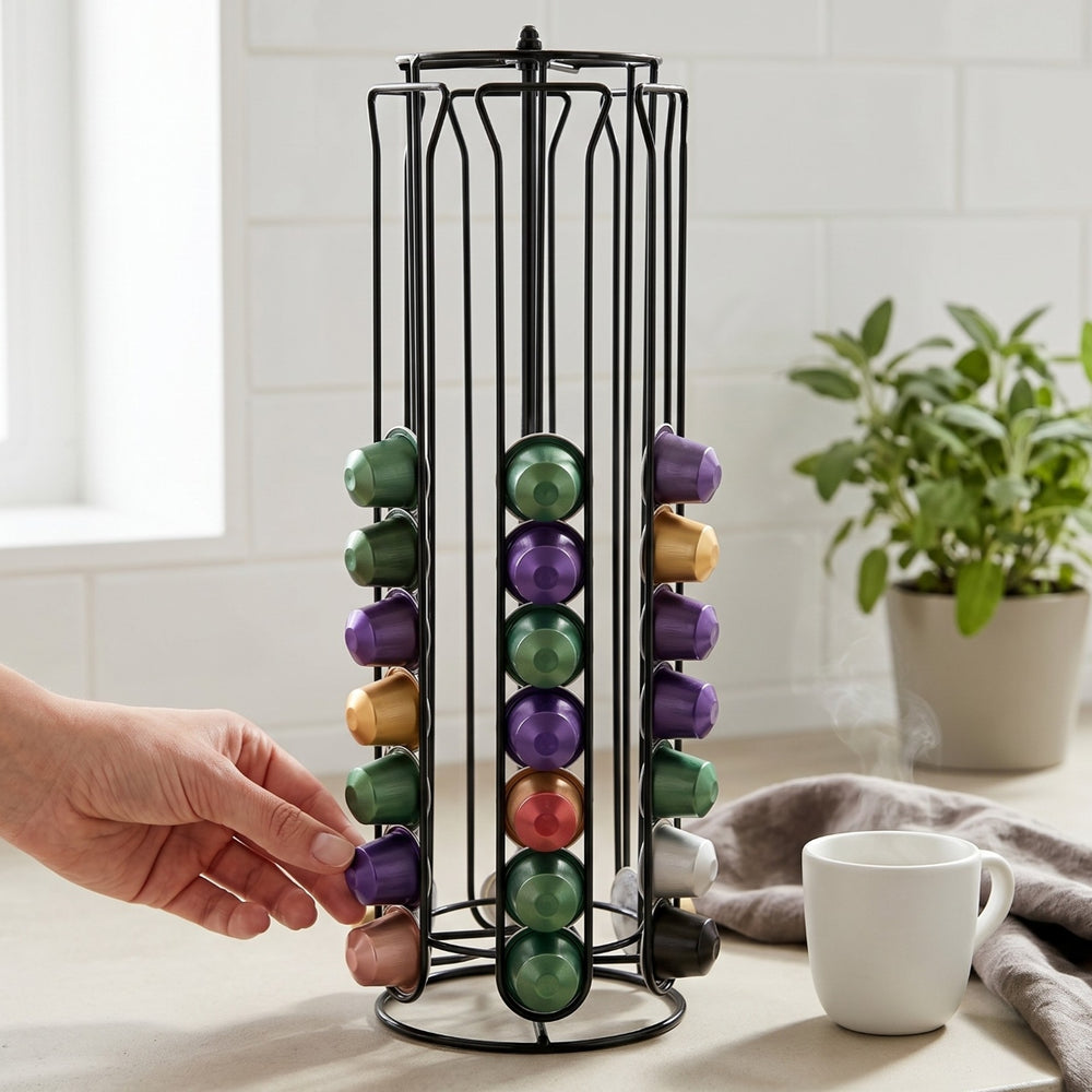 Porte-capsules Nespresso Cookinglife noir - pivotant - 60 capsules