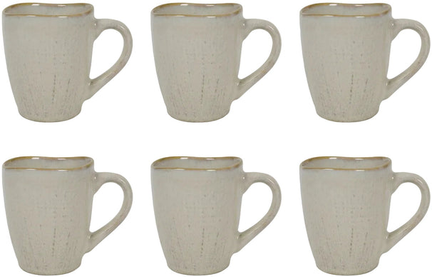 Tasses à café Cookinglife Linen Beige 340 ml – 6 pièces
